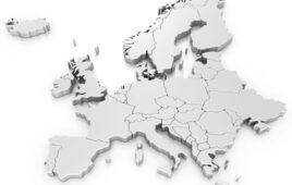 3d rendering of a map of Europe