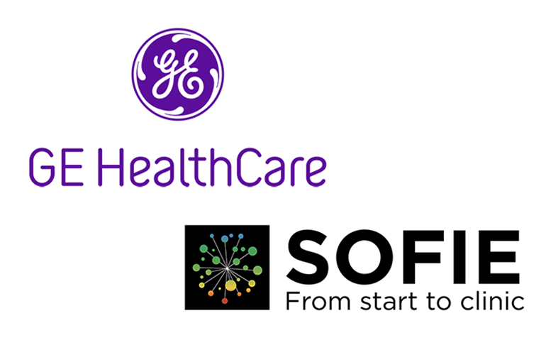 These are the logos of GE HealthCare and Sofie Biosciences.